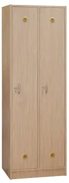 STL - 180 - 60 šatní skříň dřevěná, 2-dveřová, šatní tyč, 1800x600x500, sokl, dub bardolino